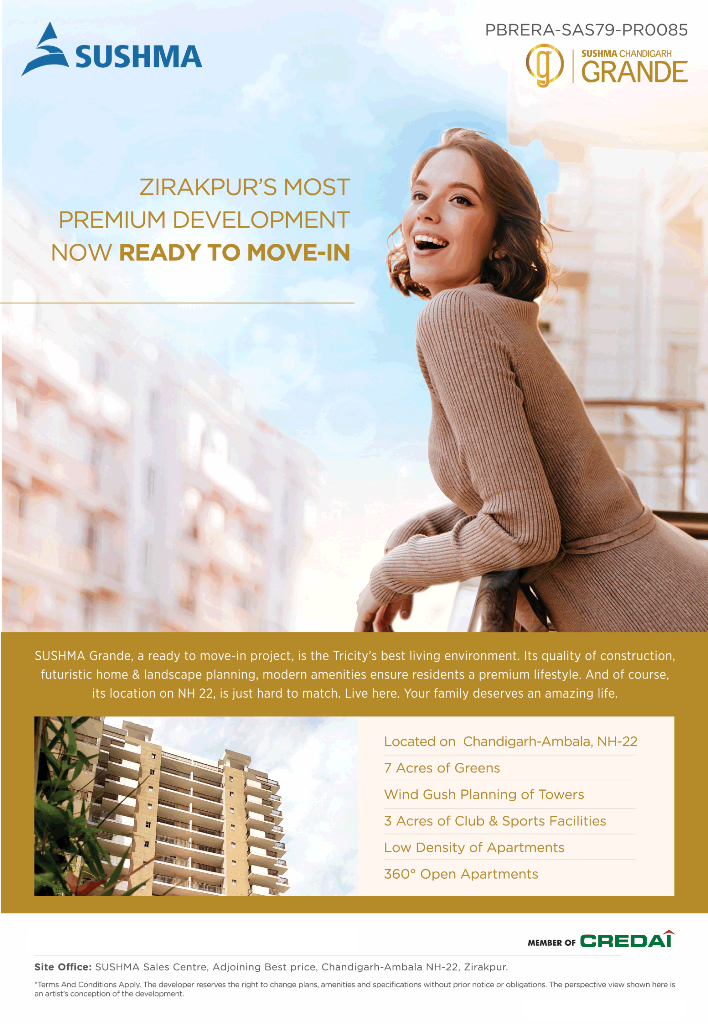 Zirakpur Most Premium Development Now Ready To Move In Sushma Chandigarh Grande Update